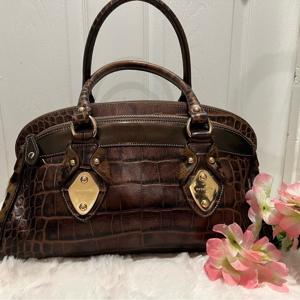CROMIA ITALIAN LEATHER HANDBAG PURSE